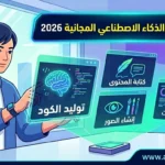 أفضل أدوات الذكاء الاصطناعي المجانية 2026 لزيادة الإنتاجية والربح من الإنترنت باستخدام ChatGPT وGemini وCopilot وأدوات AI الحديثة. مقدم من موقع www.aicodesmart.com
