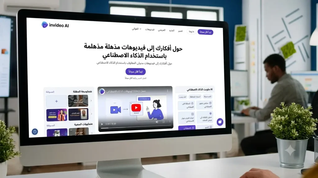أفضل أدوات إنشاء الفيديو بالذكاء الاصطناعي 2026 موقع invideo ai من اهم المواقع مقدم من موقع aicodesmart.com
