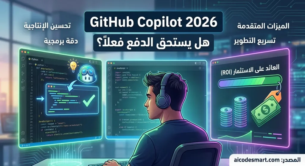 GitHub Copilot 2026 وهل يستحق الدفع مقدم من موقع aicodesmart.com