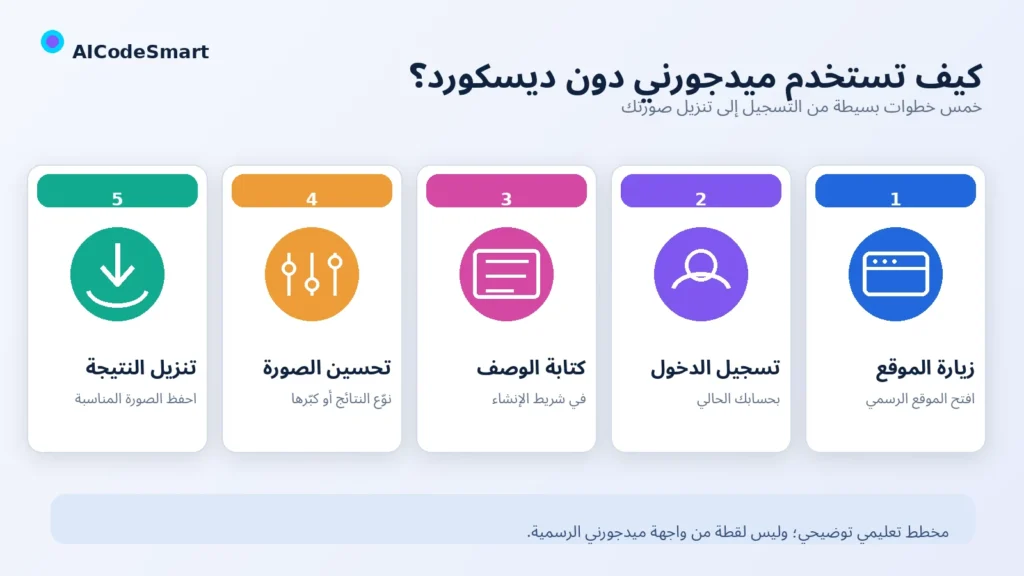 خطوات استخدام Midjourney بدون Discord لإنشاء الصور وتنزيلها