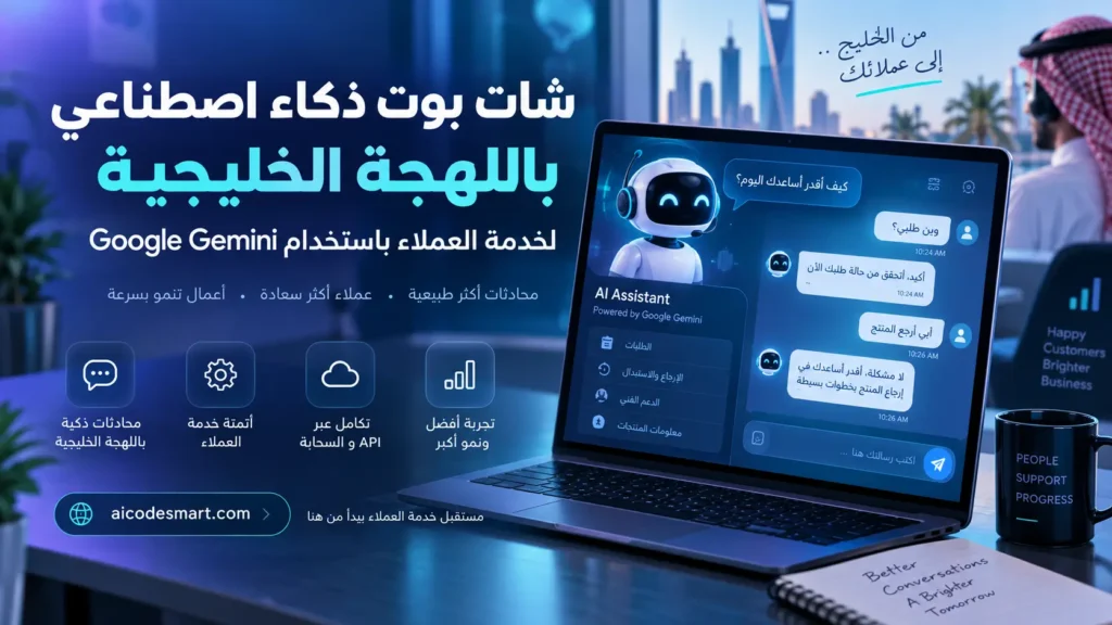 شات بوت ذكاء اصطناعي باللهجة الخليجية لخدمة العملاء باستخدام Google Gemini وGemini API