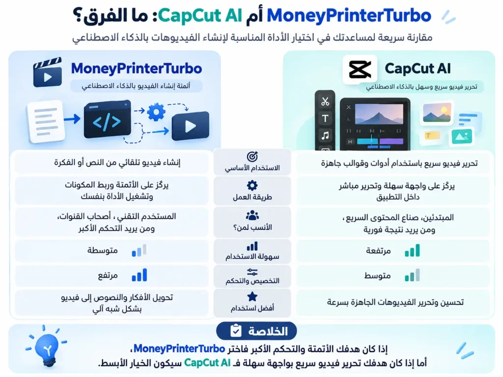 MoneyPrinterTurbo vs CapCut AI comparison for AI video creation